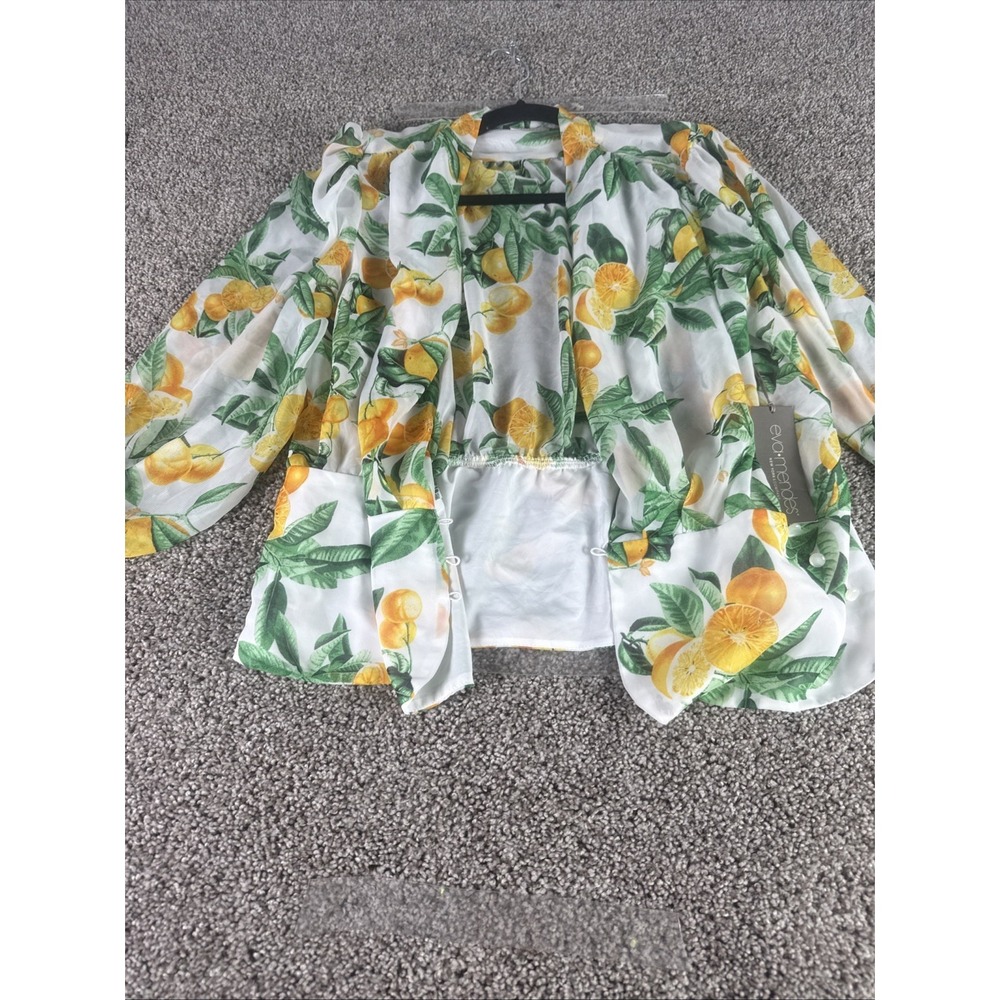 Eva Mended New York Sheet Blouse Cropped NWT Size Large